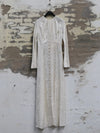 Mutedance 25 Autumn and Winter Round Neck Long Sleeve Waist Dress Flower Dye MD-MD25FW98-hoary